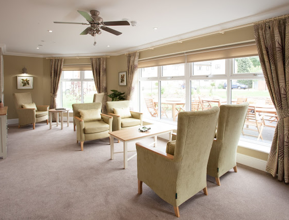 Lounge of Ferrars Hall care home in Huntingdon, Cambridgeshire
