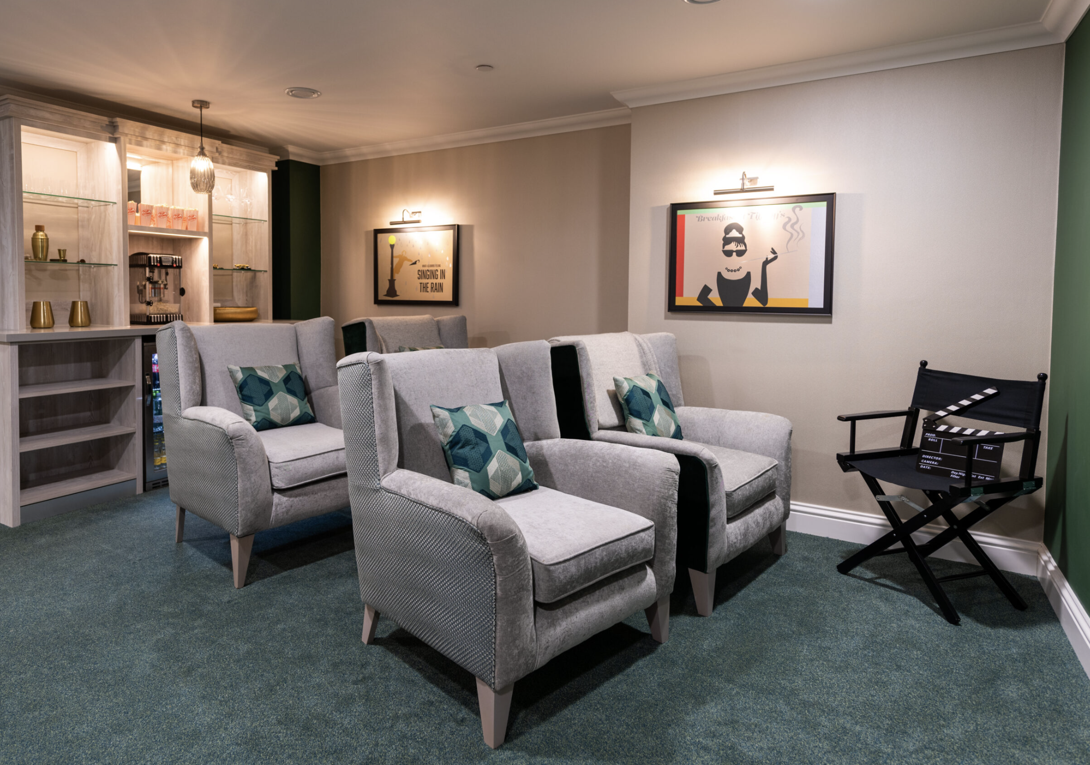 Cinema of Chestnut Manor care home in Wanstead, London