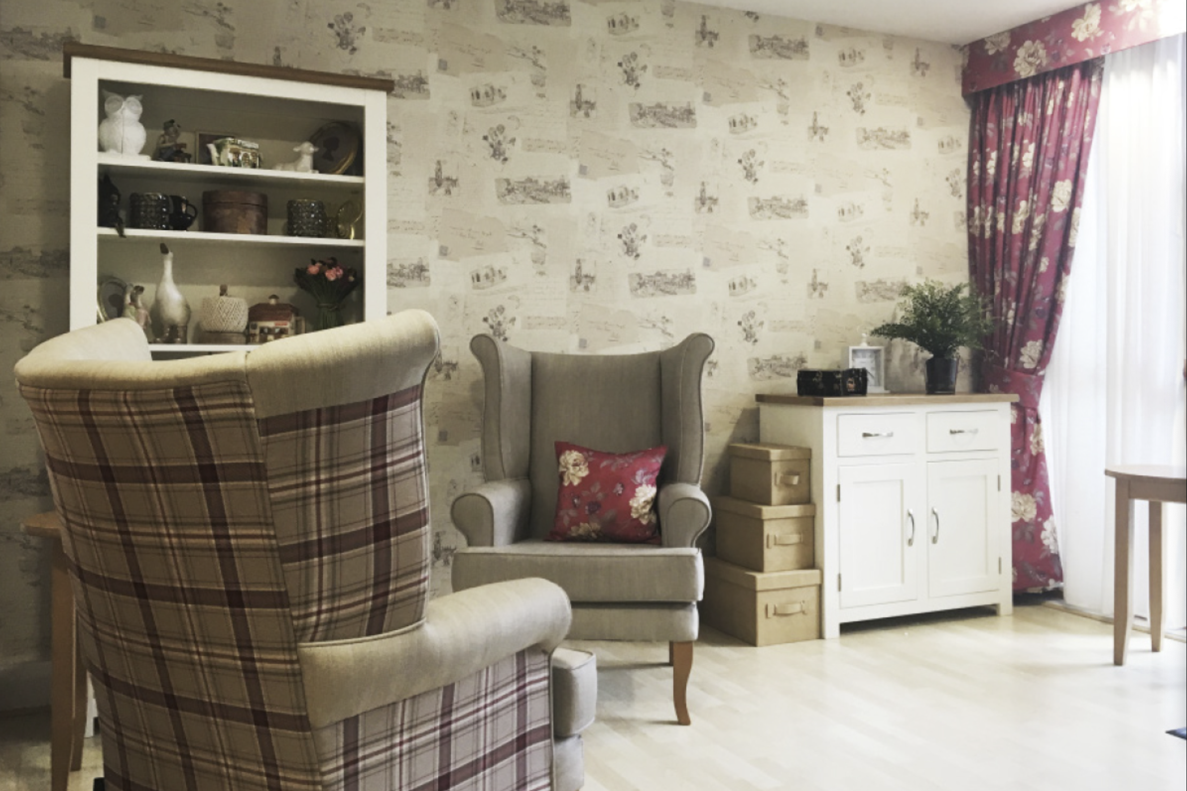 Lounge of Westgate House care home in Ware, Hertfordshire