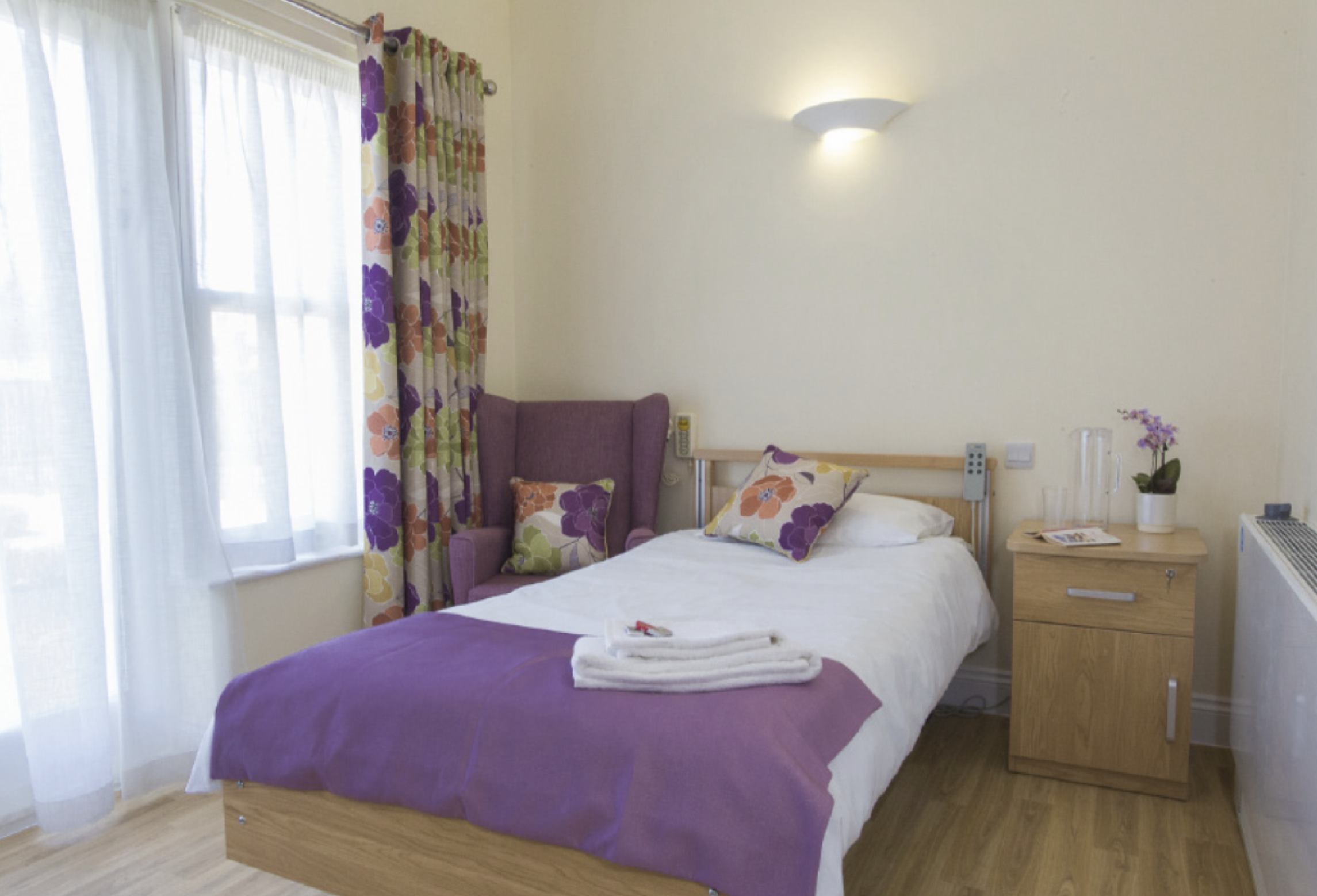 Bedroom of Westgate House care home in Ware, Hertfordshire