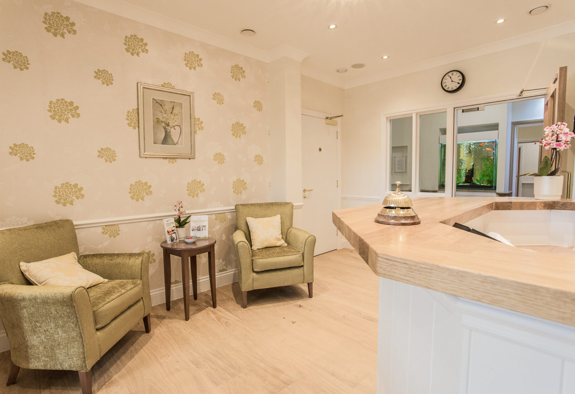 Reception of Byron House care home in Aylesbury, Buckinghamshire