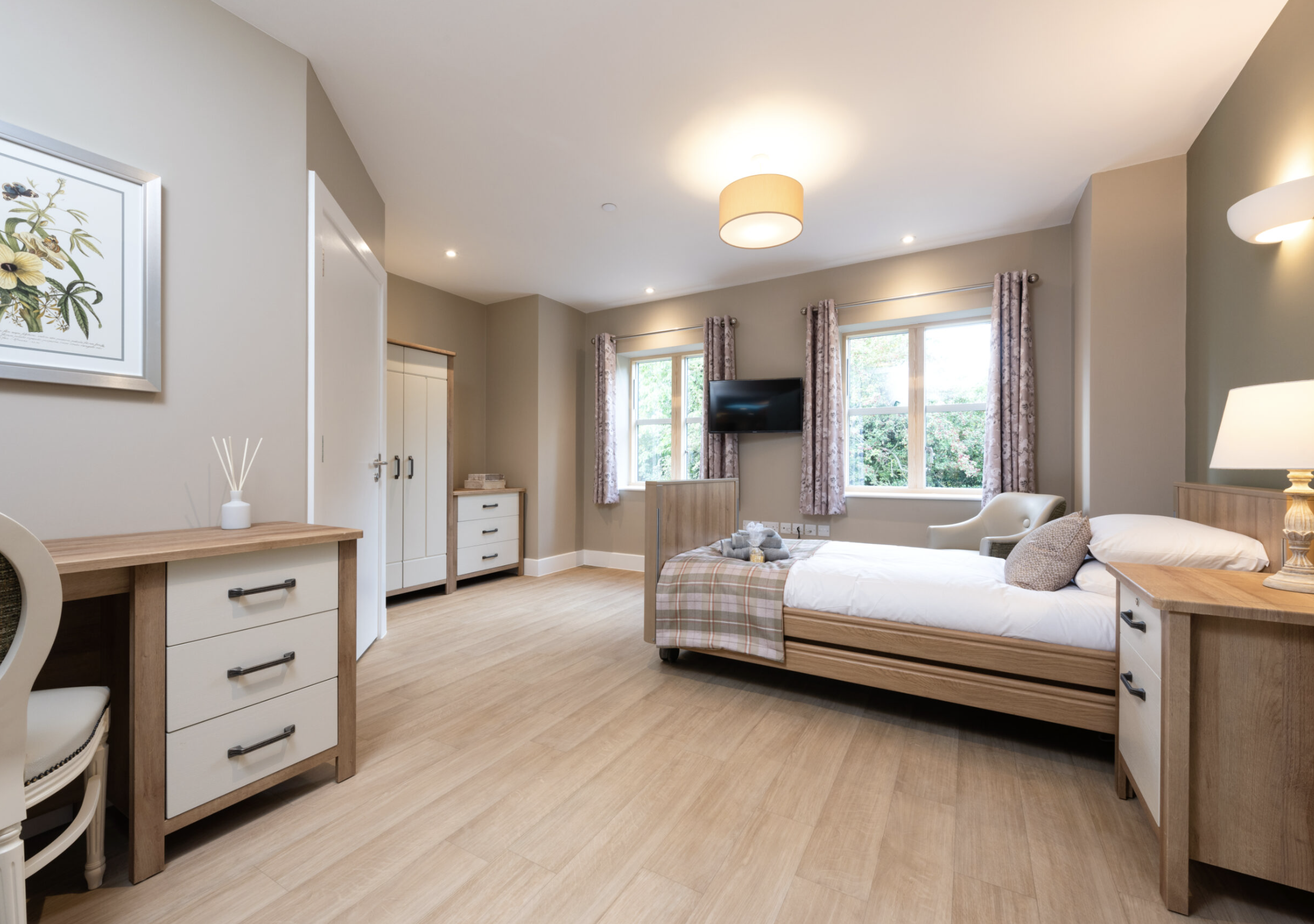 Bedroom of Riverdale care home in Braintree, Essex