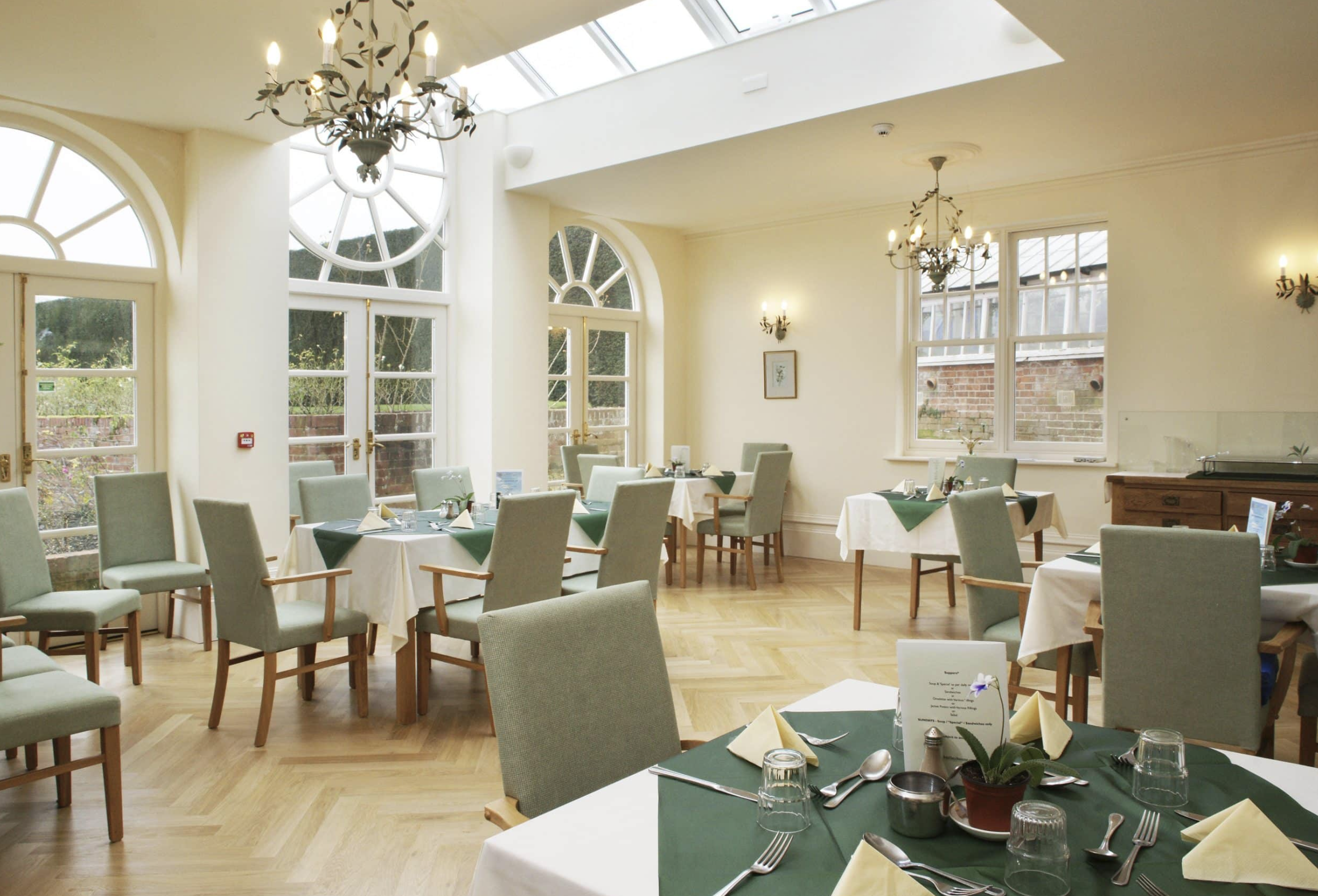 Dining room of Birtley House care home in Guildford, Surrey
