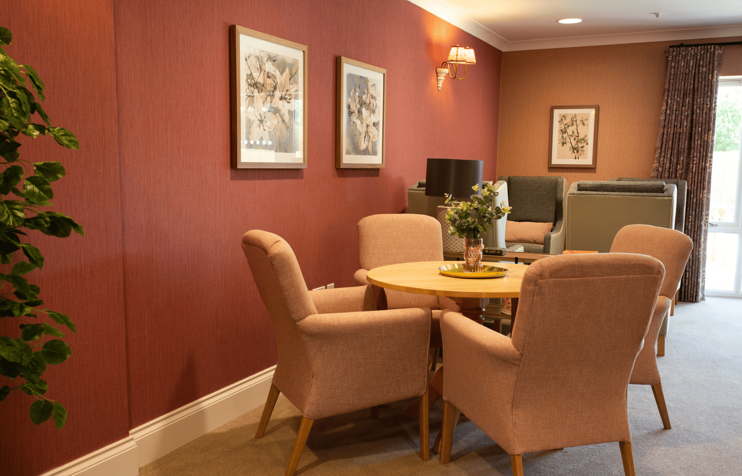 Lounge of Elm View care home in Bishop's Storford, Hertfordshire