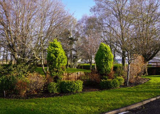 Garden of Hull Hall in Invergordon, Scotland