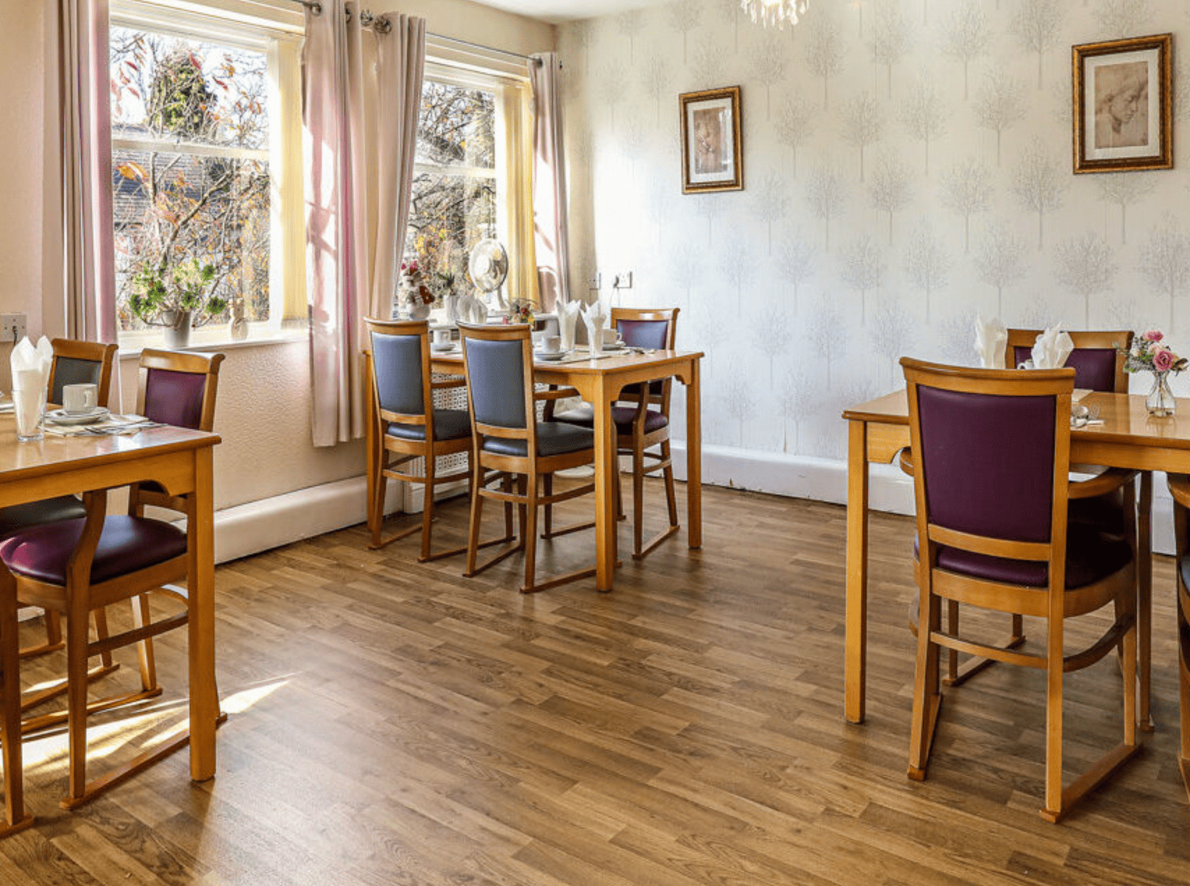 Dining room of The Hawthorns Care Home in Wilmslow, Cheshire East