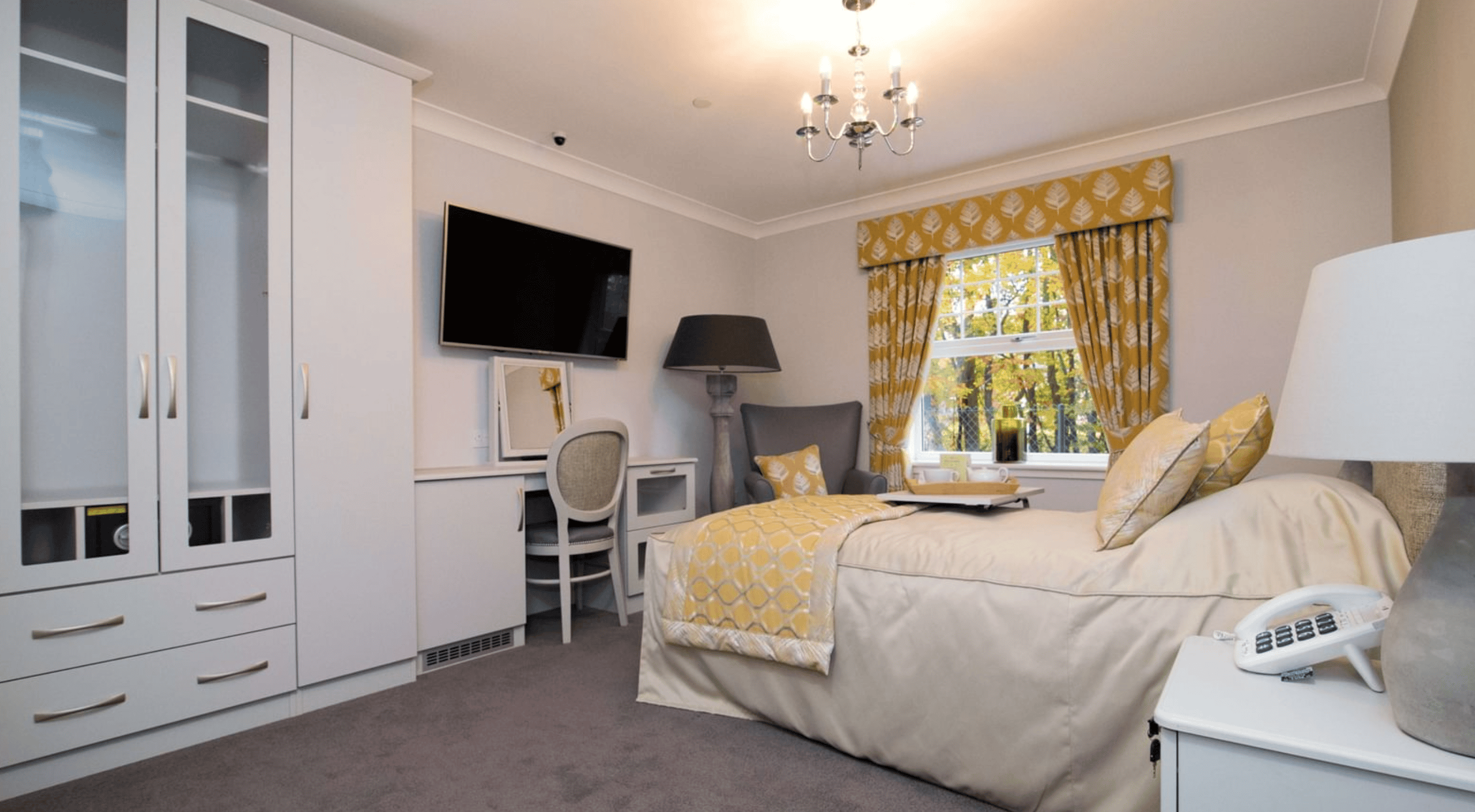 Bedroom at Horsell Lodge Care Home in Woking, Surrey