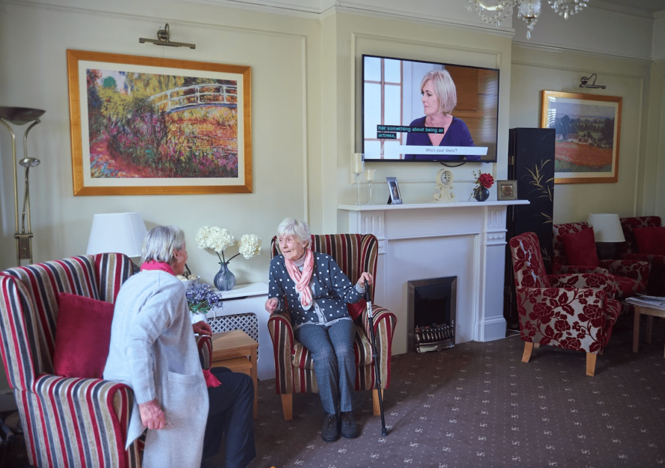 Lounge of Priors Mead Care Home in Reigate, Surrey