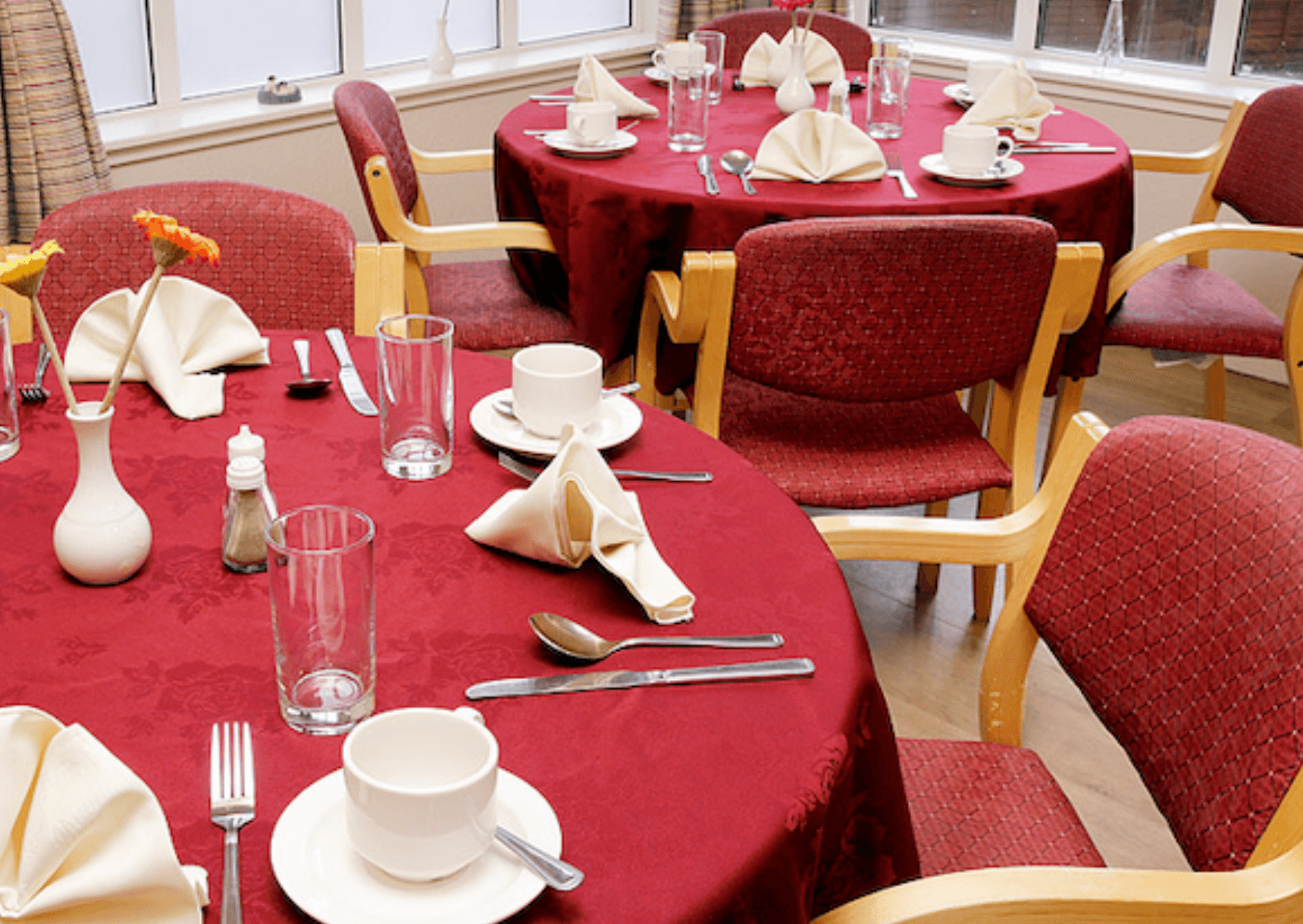 Dining room of Norwood care home in Barrhead, Scotland