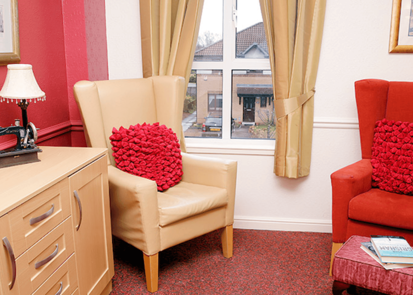 Lounge of Norwood care home in Barrhead, Scotland