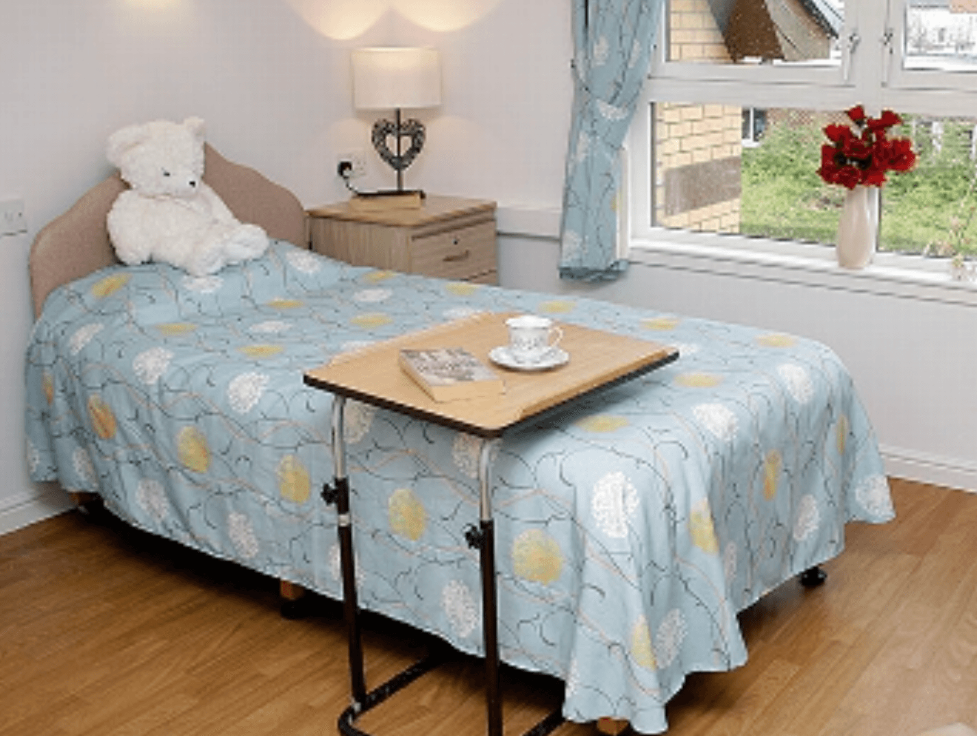 Bedroom of Deanfield Care Home in Glasgow, Scotland