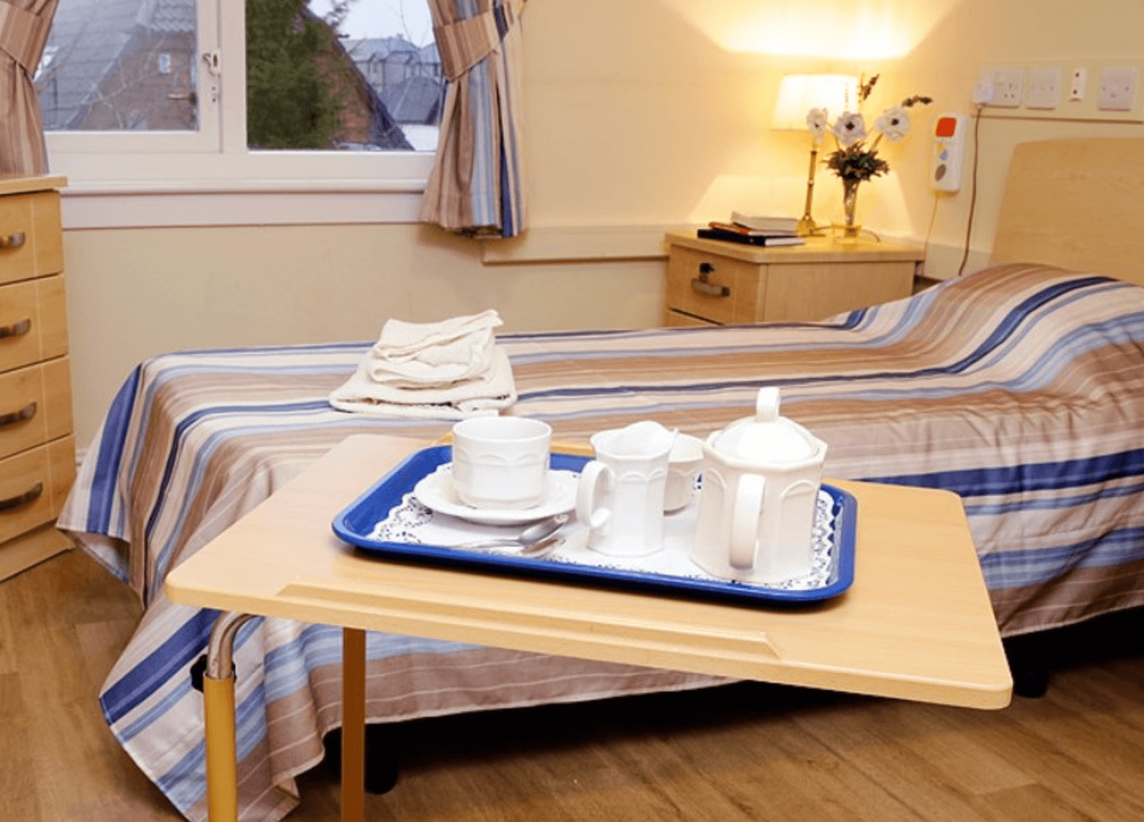 Bedroom of Newcarron Court Care Home in Forth Valley, Scotland