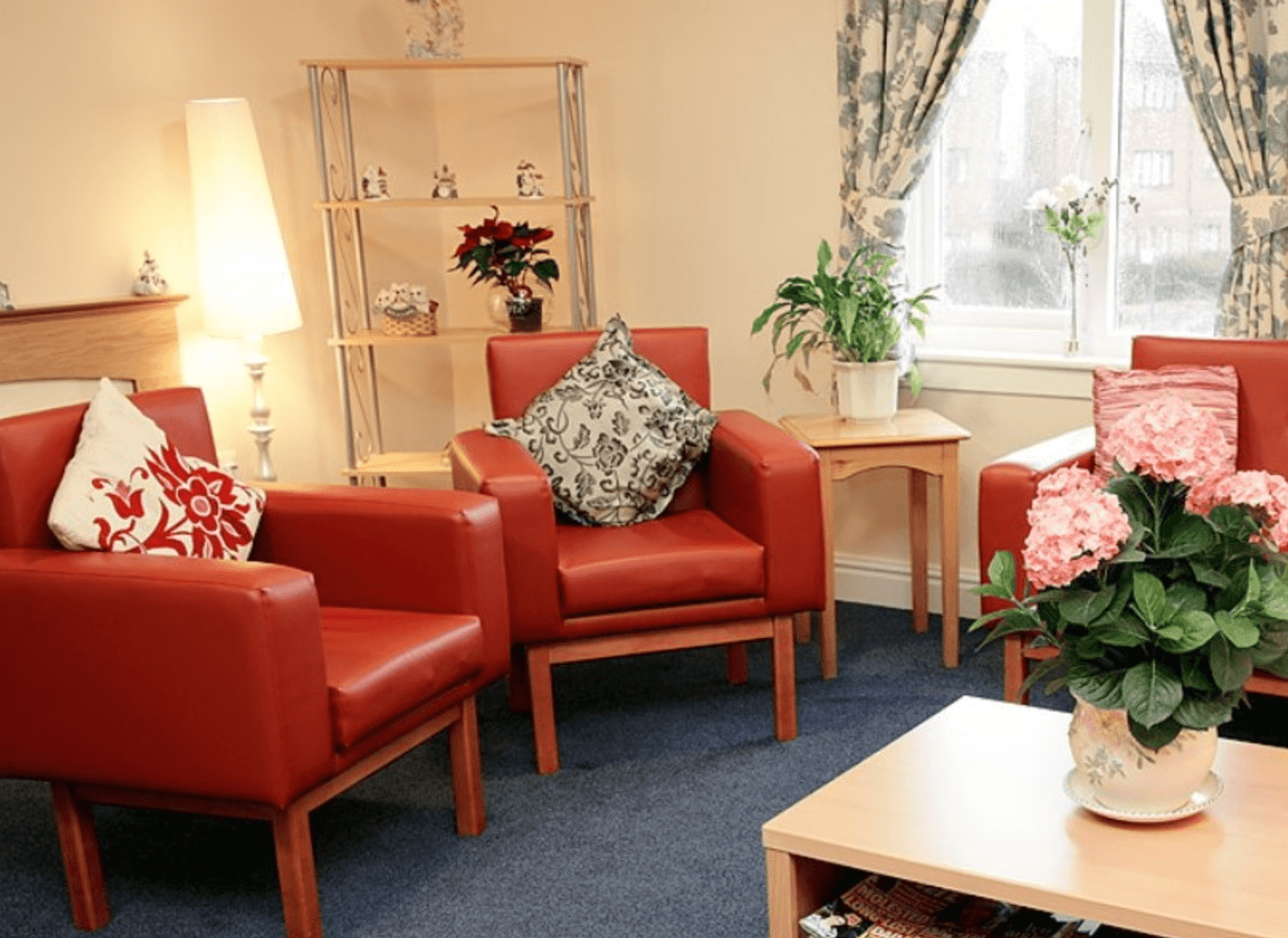Lounge of Newcarron Court Care Home in Forth Valley, Scotland