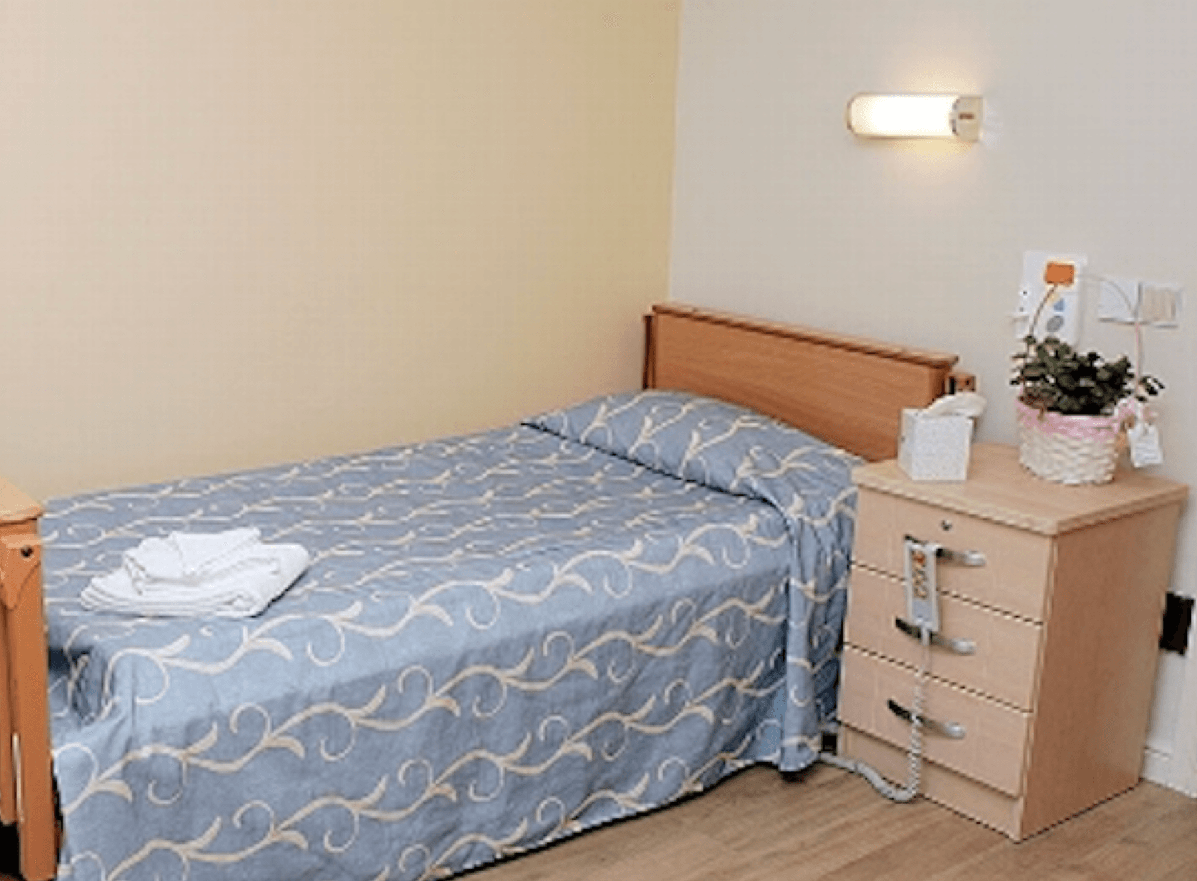 Bedroom of Braemount care home in Paisley, Scotland