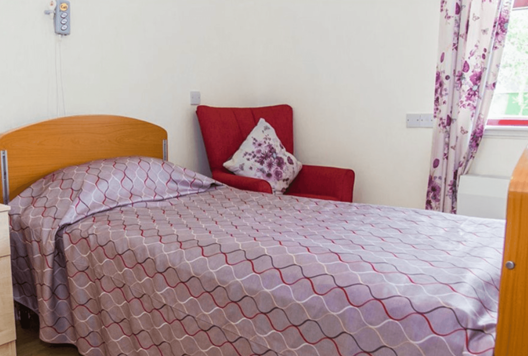 BEdroom of Annan Court Care Home in Annan, Scotland