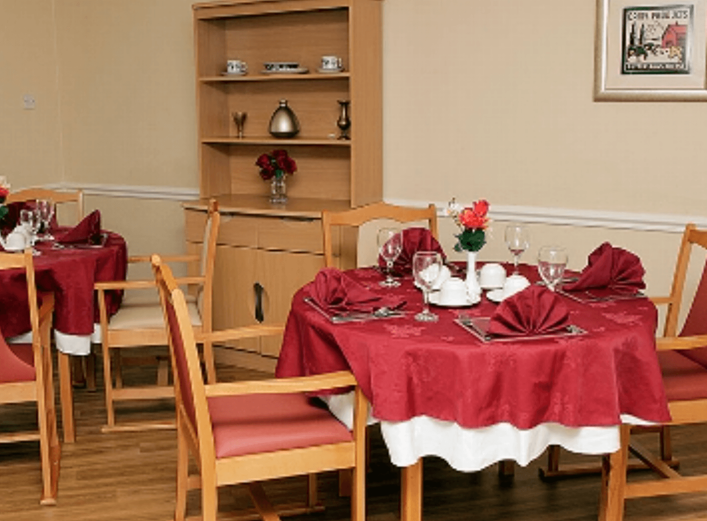 Dining area of Craigbank Care Home in Glasgow, Scotland