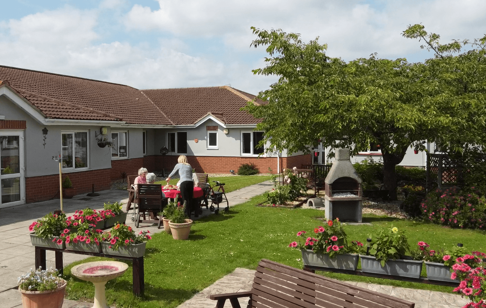 Garden at Aria Court Care Home in March, Fenland