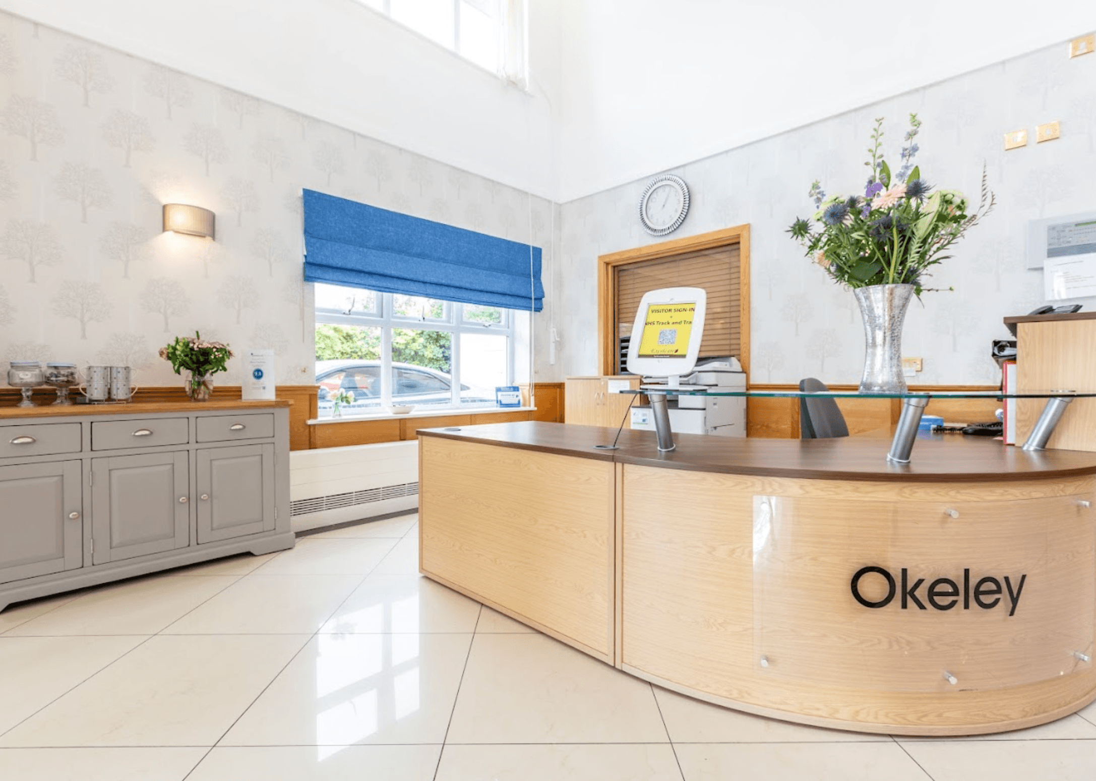 Reception of Okeley care home in Chelmsford