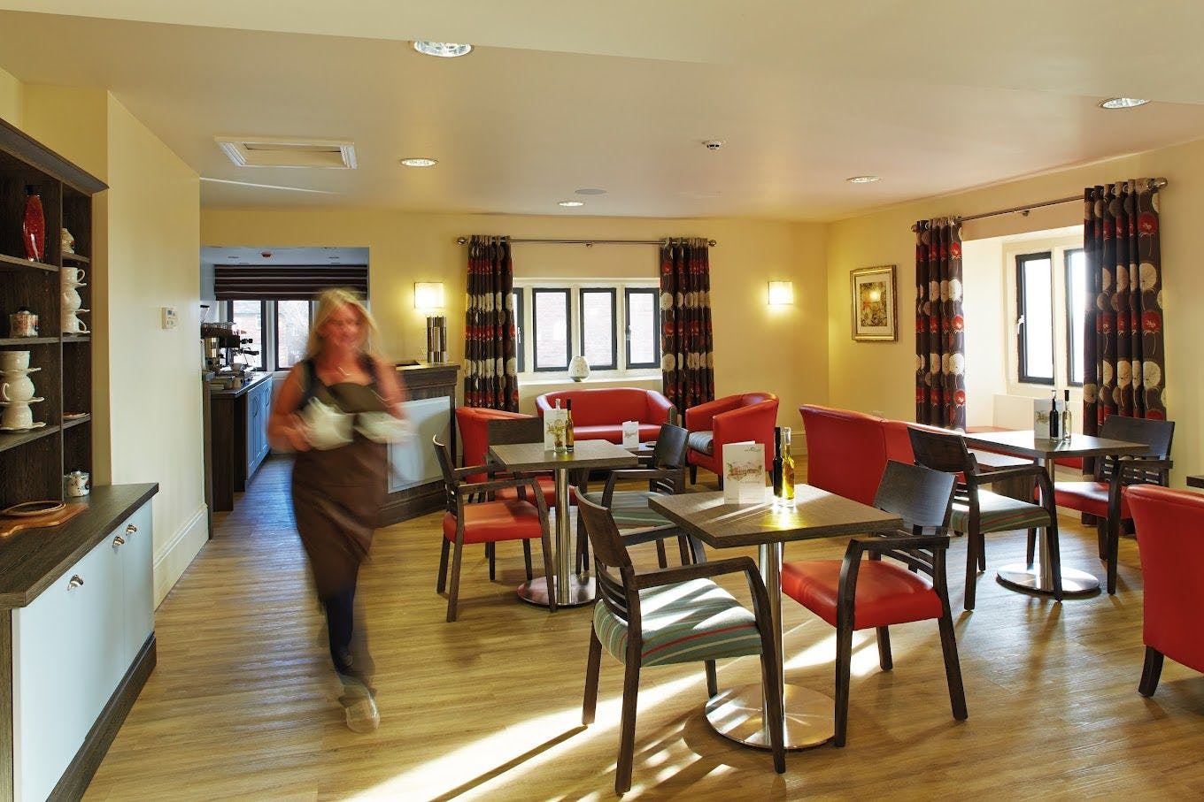 Dining area of Seacroft Grange care home in Leeds, Yorkshire