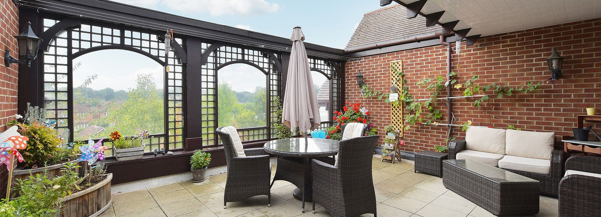 Outdoor Area at Guilford House Care Home in Guilford, Surrey