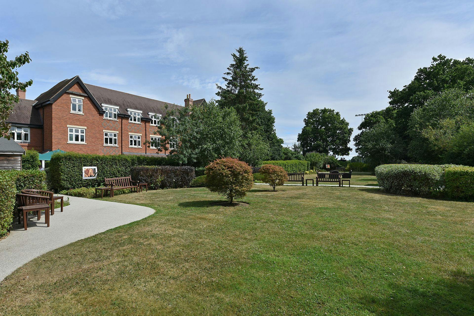Garden at Sonning Gardens care home in Sonning, Berkshire