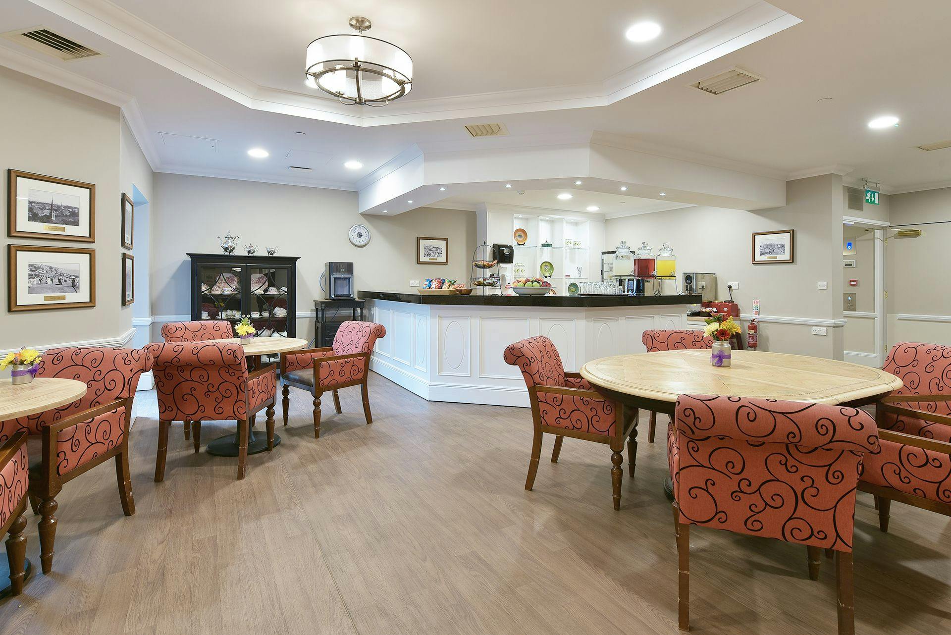 Dining area of Westbourne Tower care home in Bournemouth, Hampshire