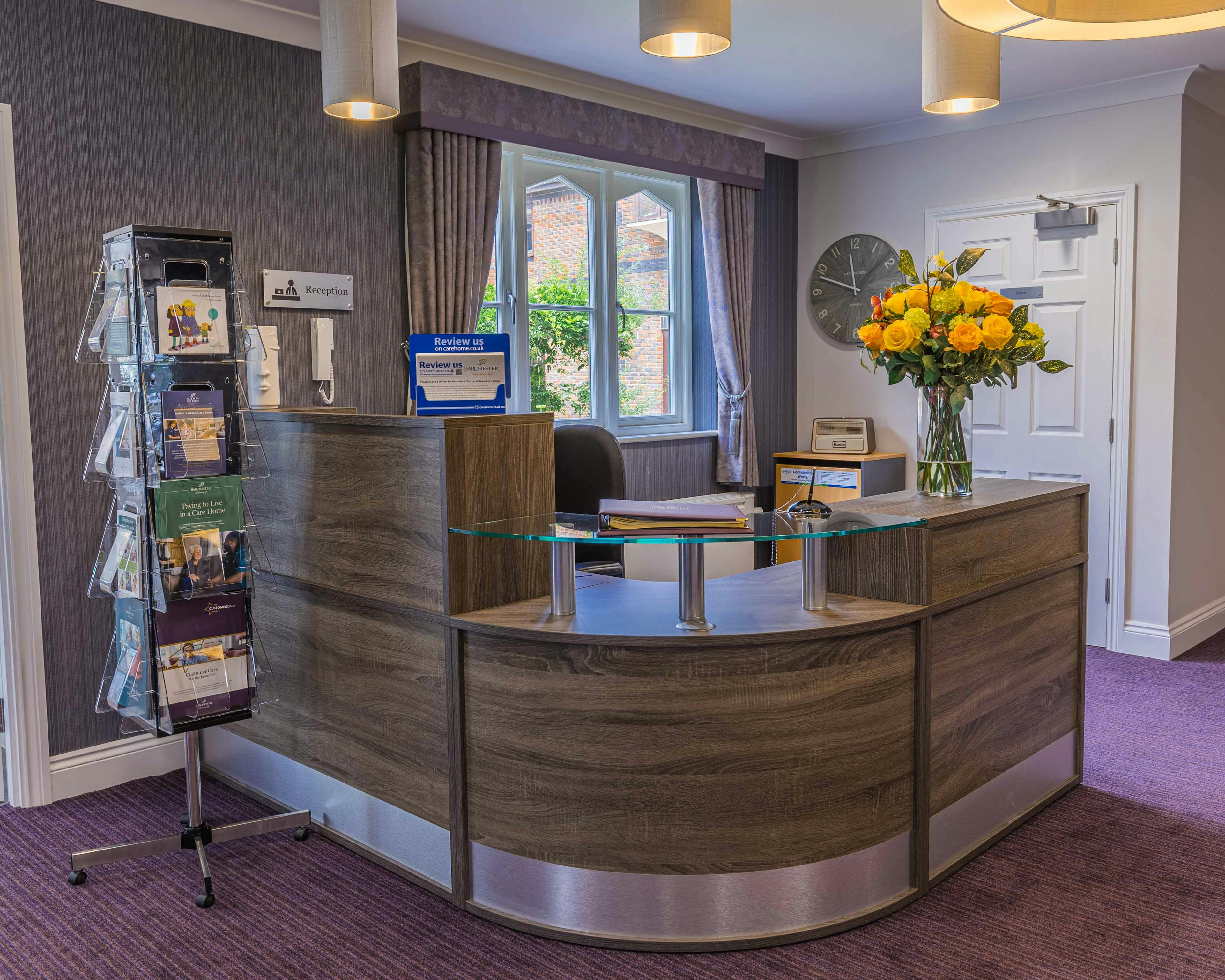 Reception at Sutton Valence Care Home in Maidstone, Kent