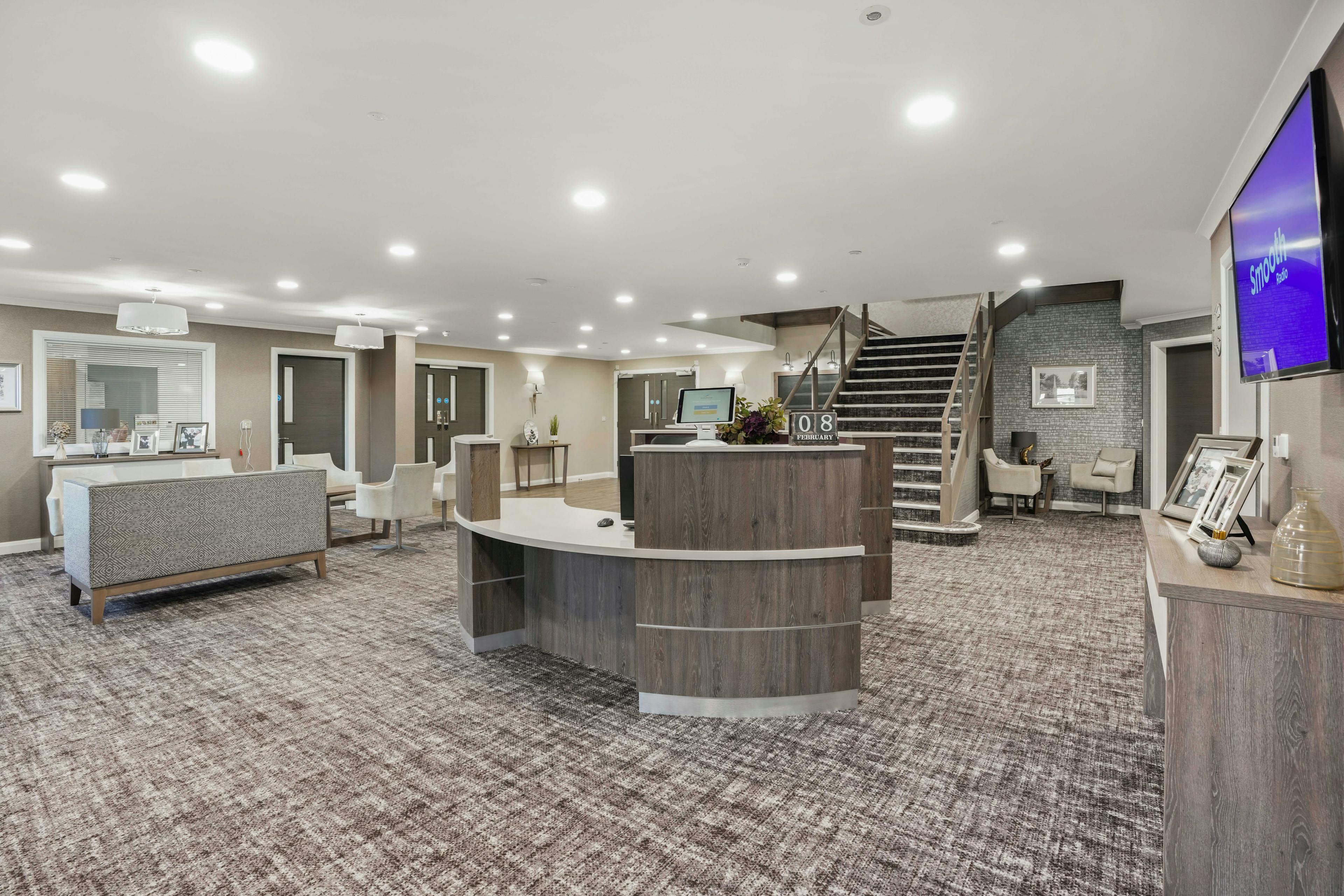 Reception of Meadows Park care home in Louth, Lincolnshire