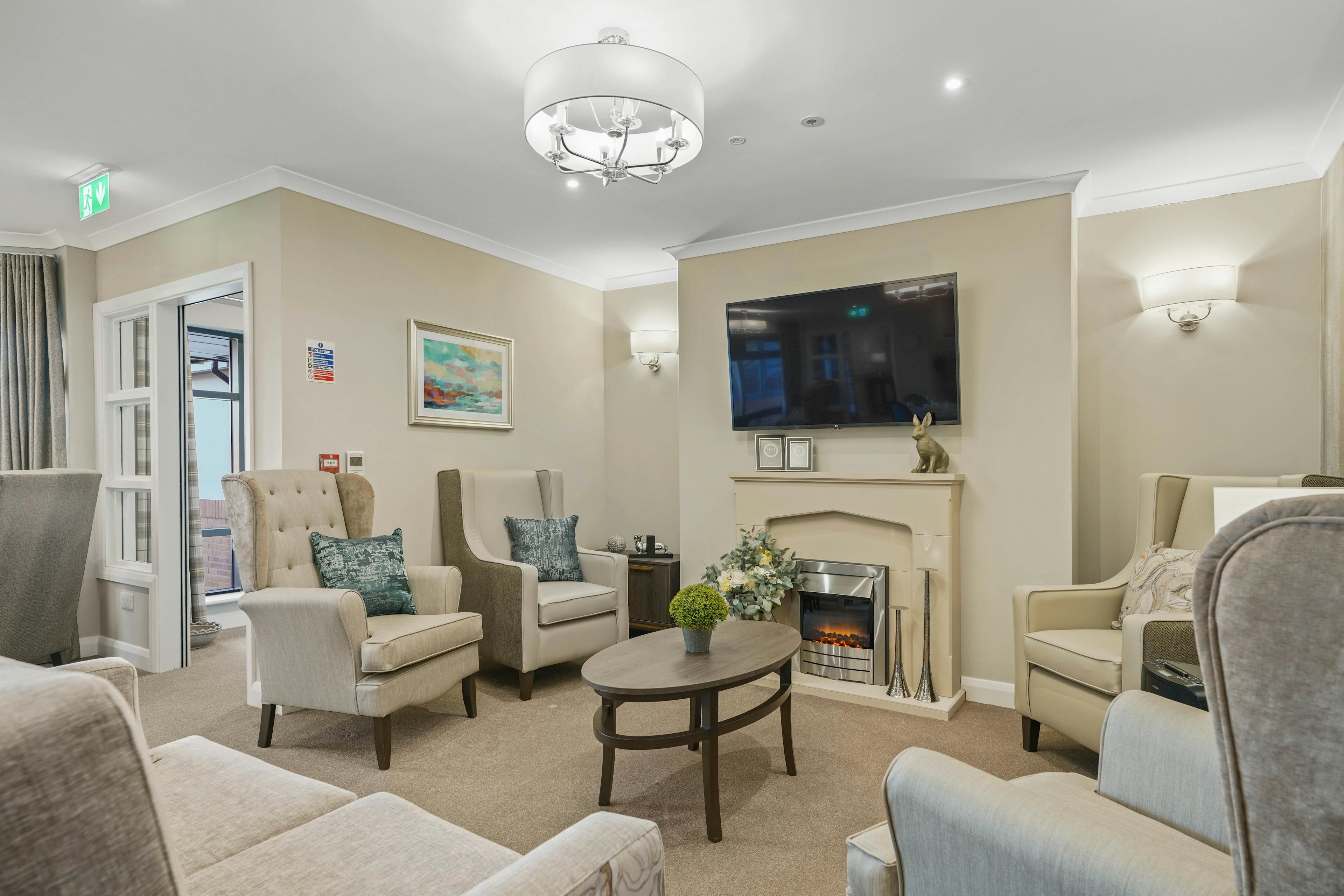 Lounge of Meadows Park care home in Louth, Lincolnshire