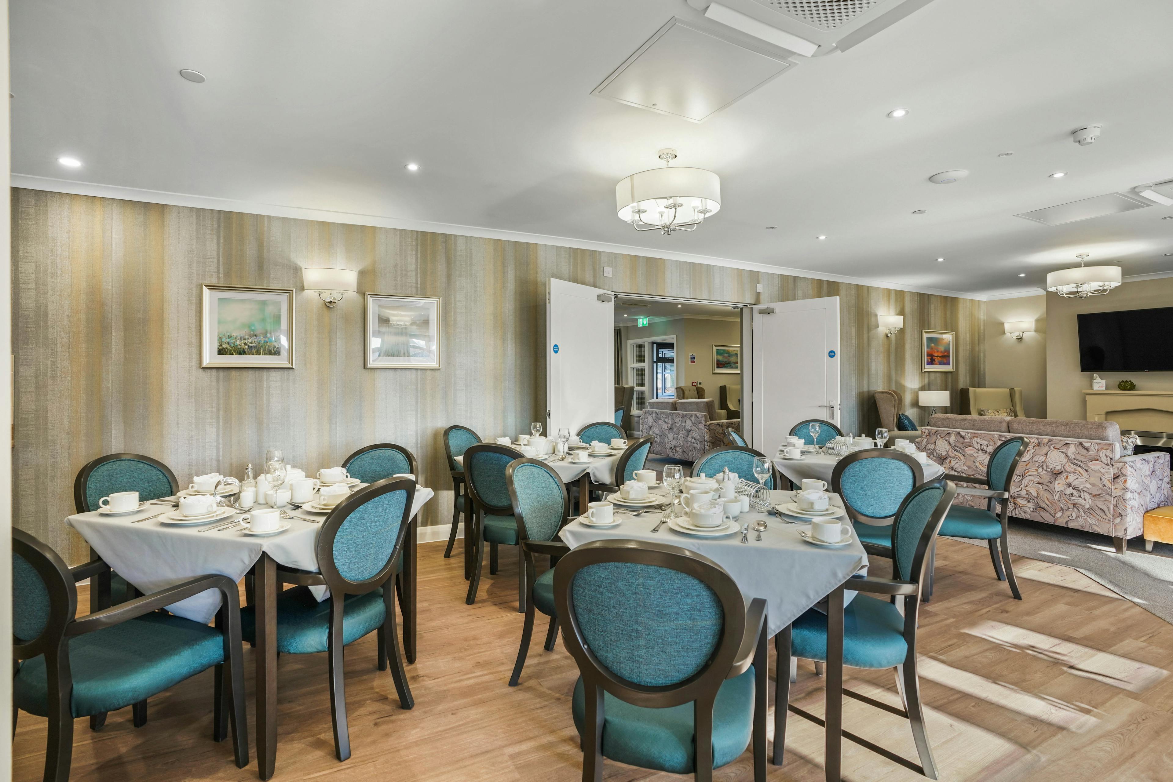 Dining room of Meadows Park care home in Louth, Lincolnshire