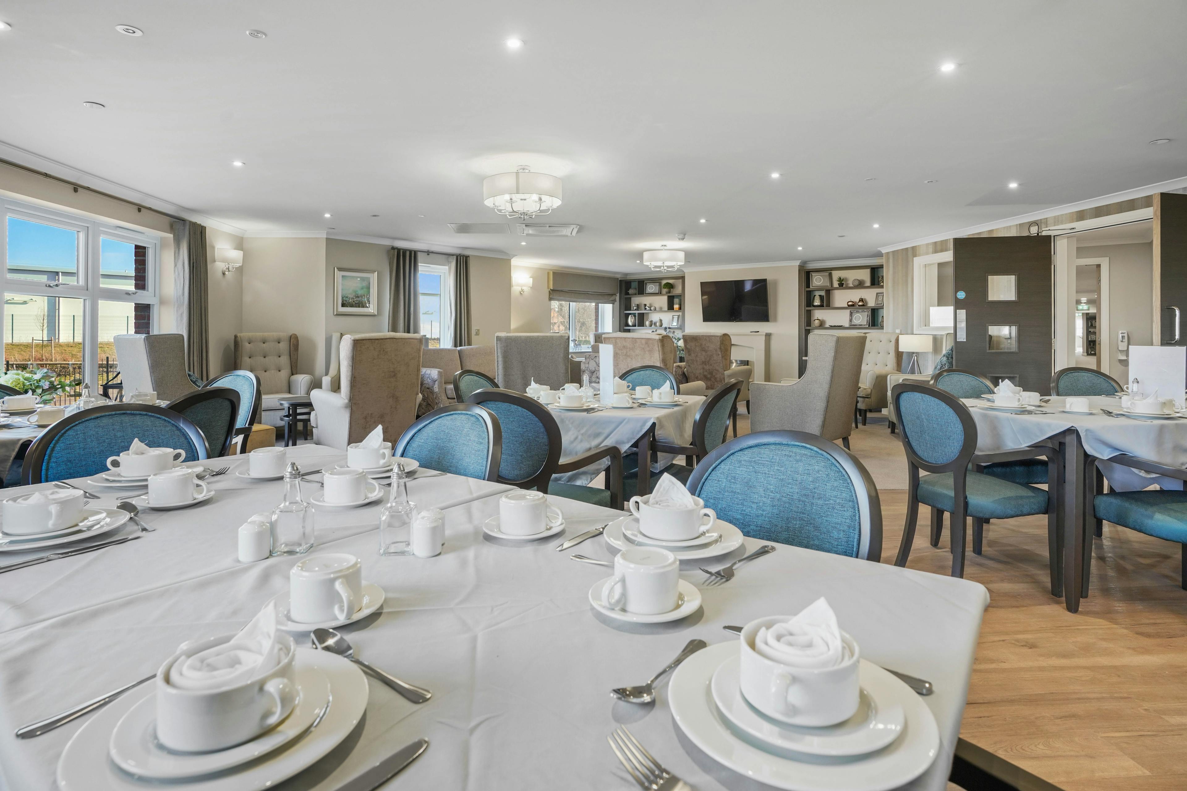 Dining room of Avocet House care home in Boston, Lincolnshire