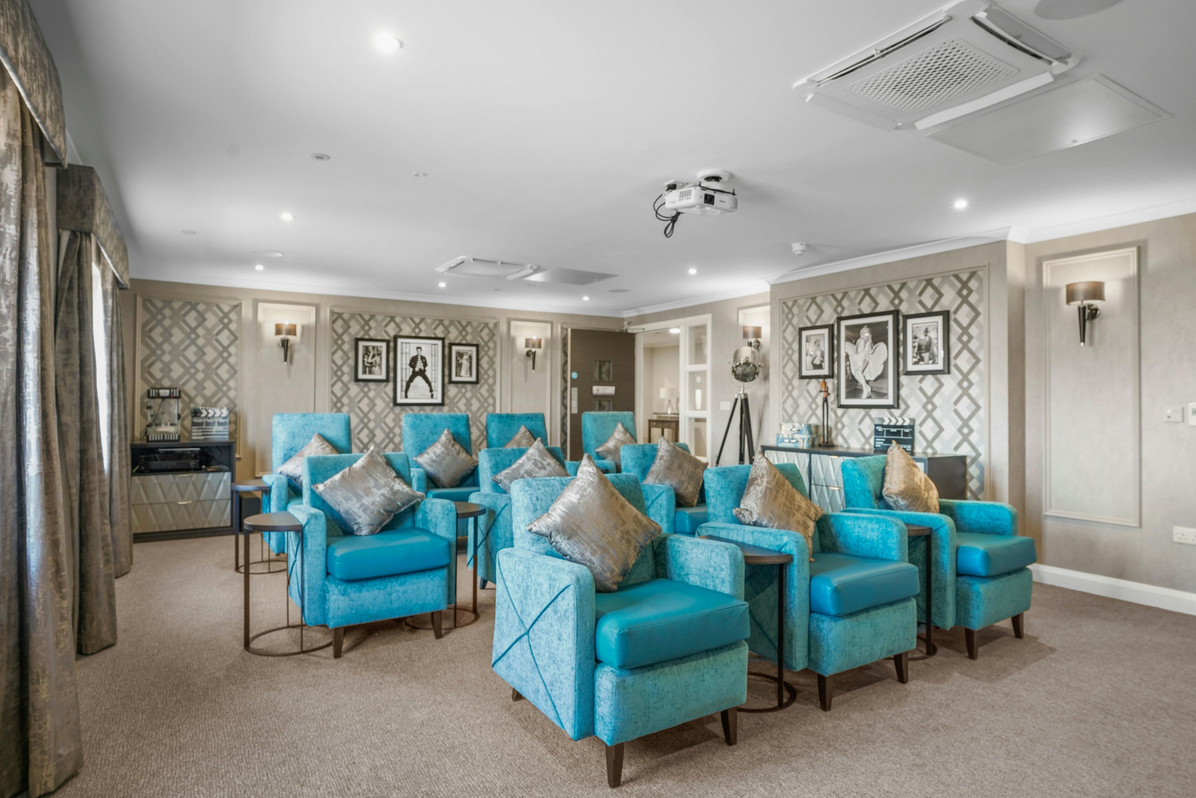 Cinema of Toray Pines care home in Woodhall Spa, Lincolnshire