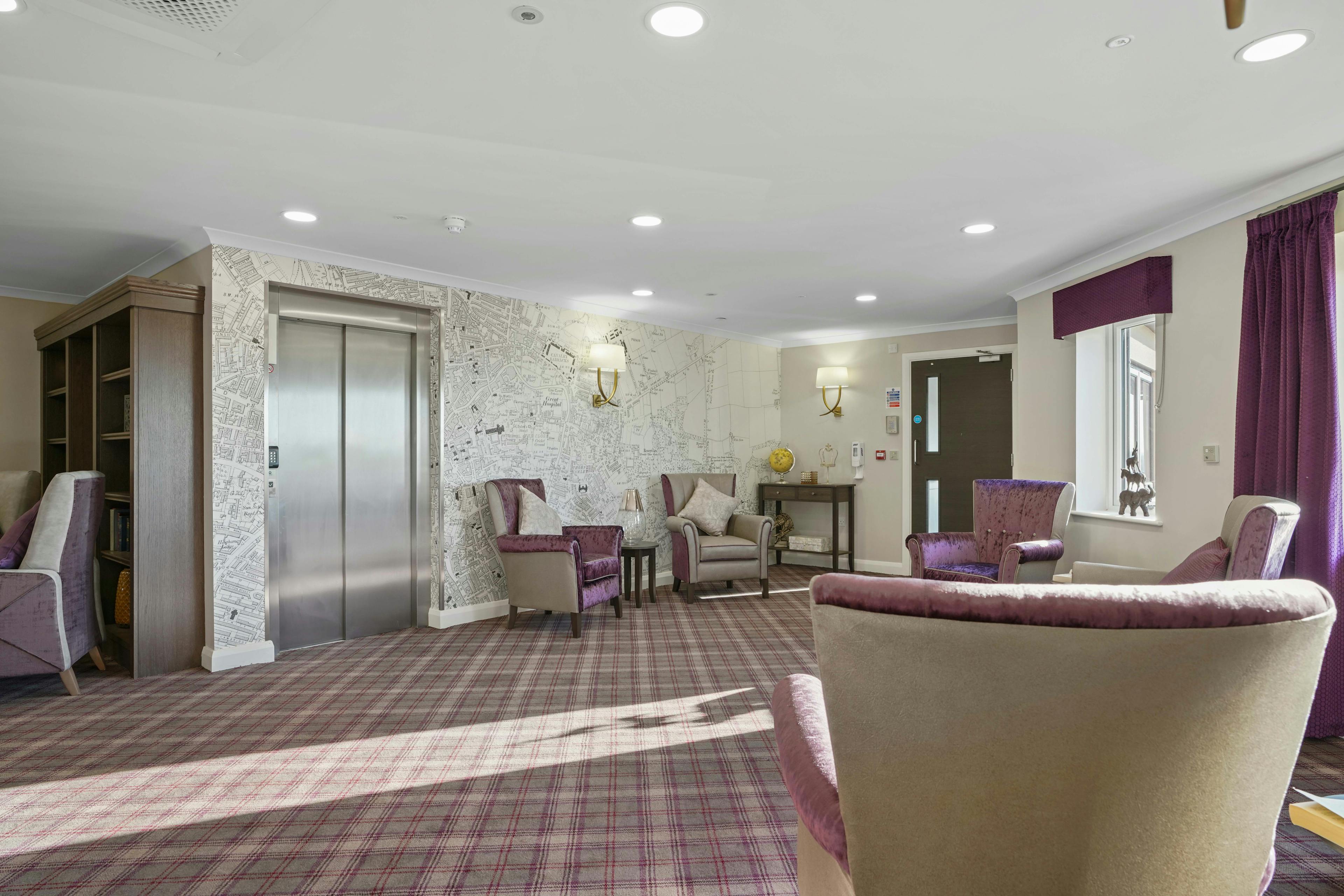 Reception area of Toray Pines care home in Woodhall Spa, Lincolnshire