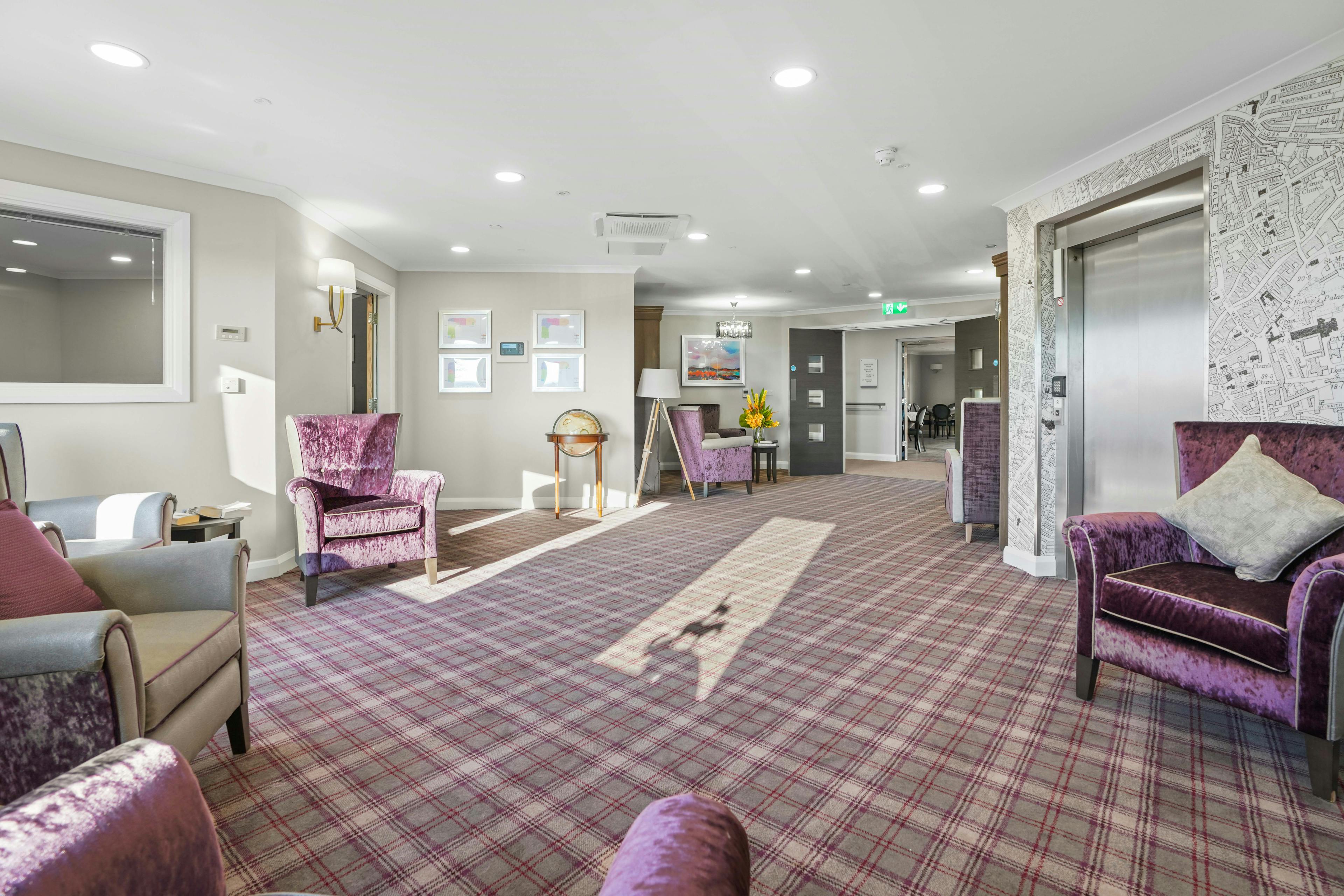 Lounge of Avocet House care home in Boston, Lincolnshire