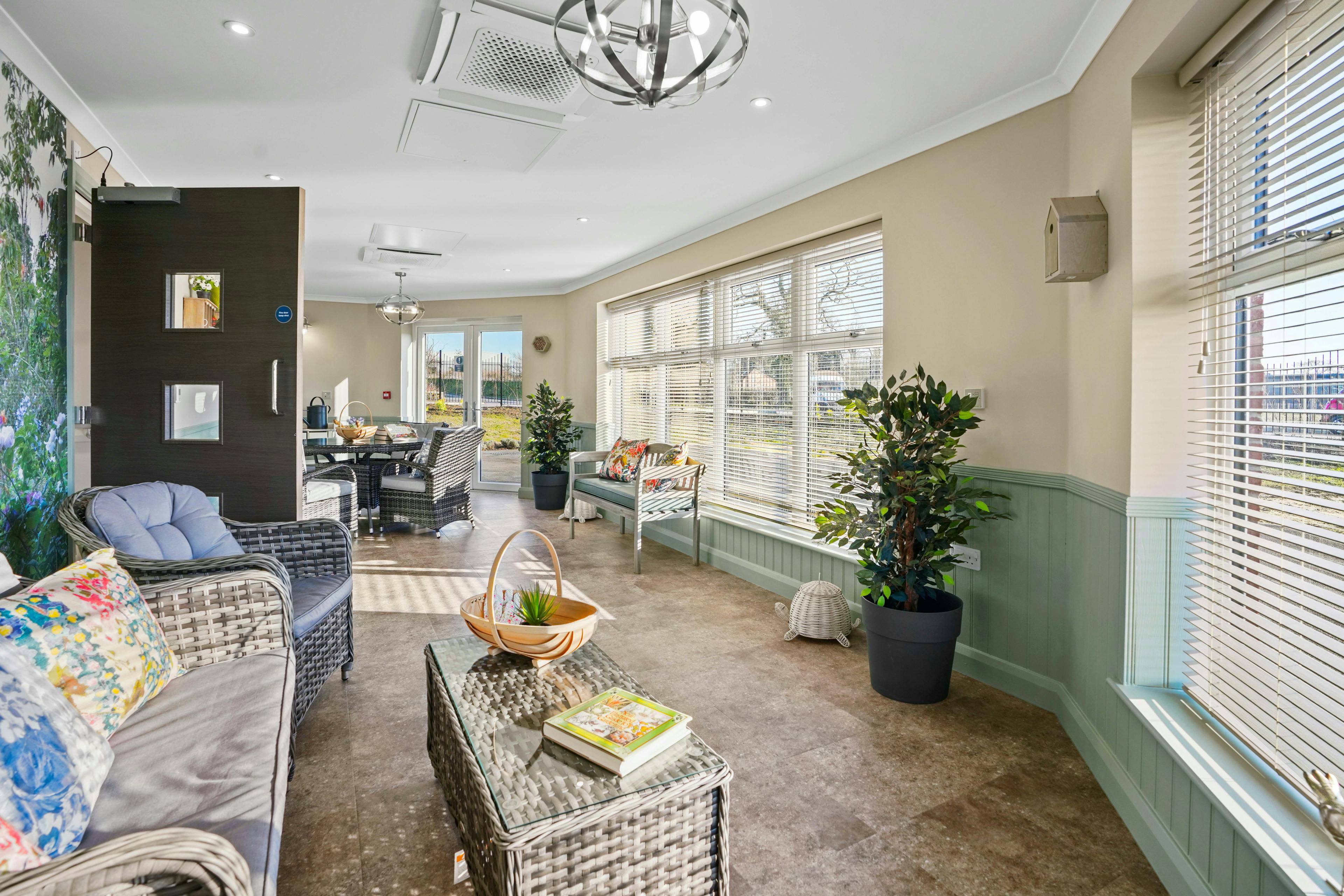 Garden room of Toray Pines care home in Woodhall Spa, Lincolnshire