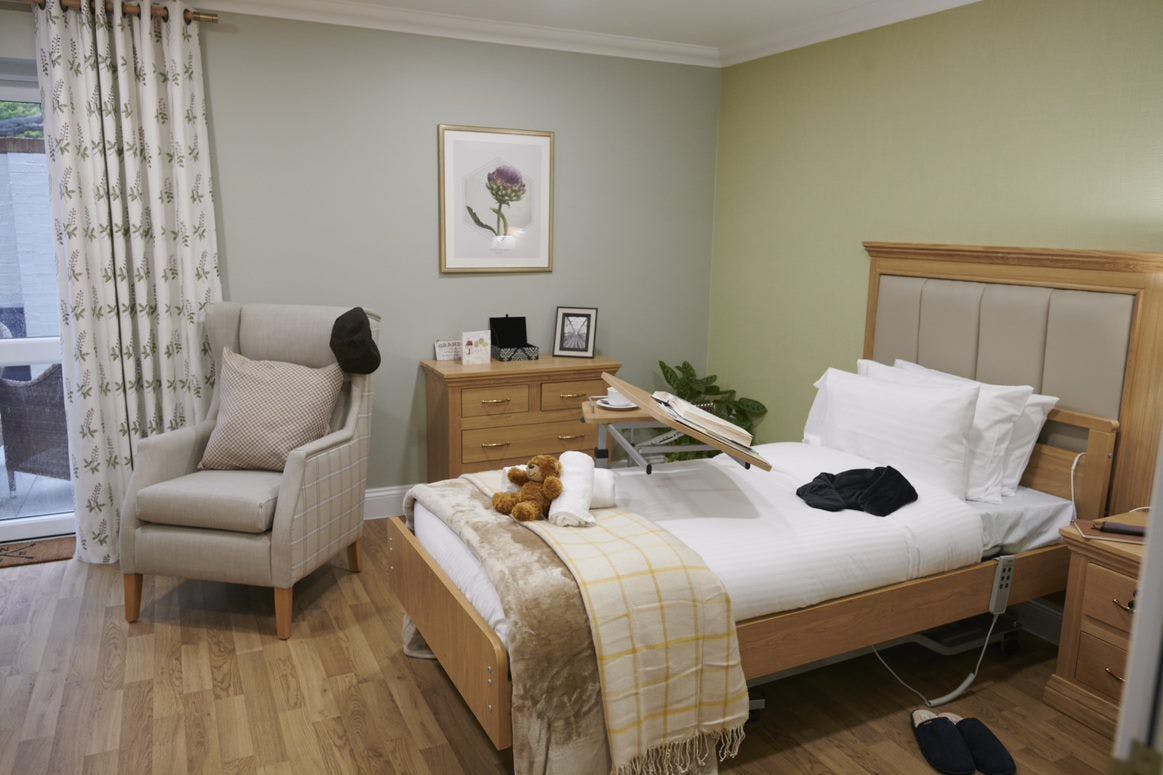 Bedroom of Kailash Manor care home in Pinner, London