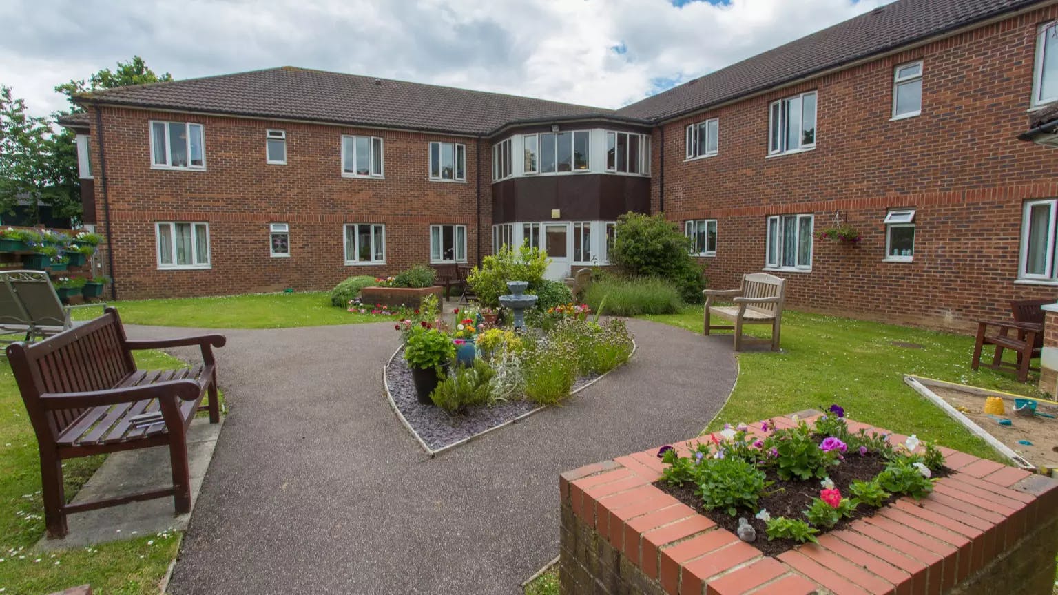 Garden of The Mead care home in Borehamwood, Hertfordshire