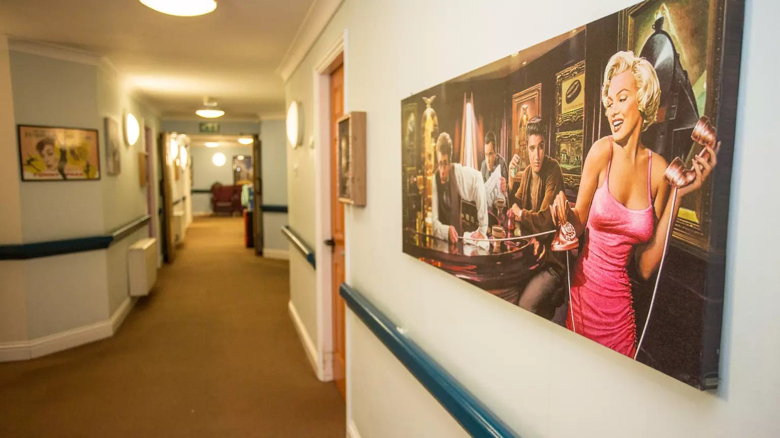 Hallway of The Mead care home in Borehamwood, Hertfordshire