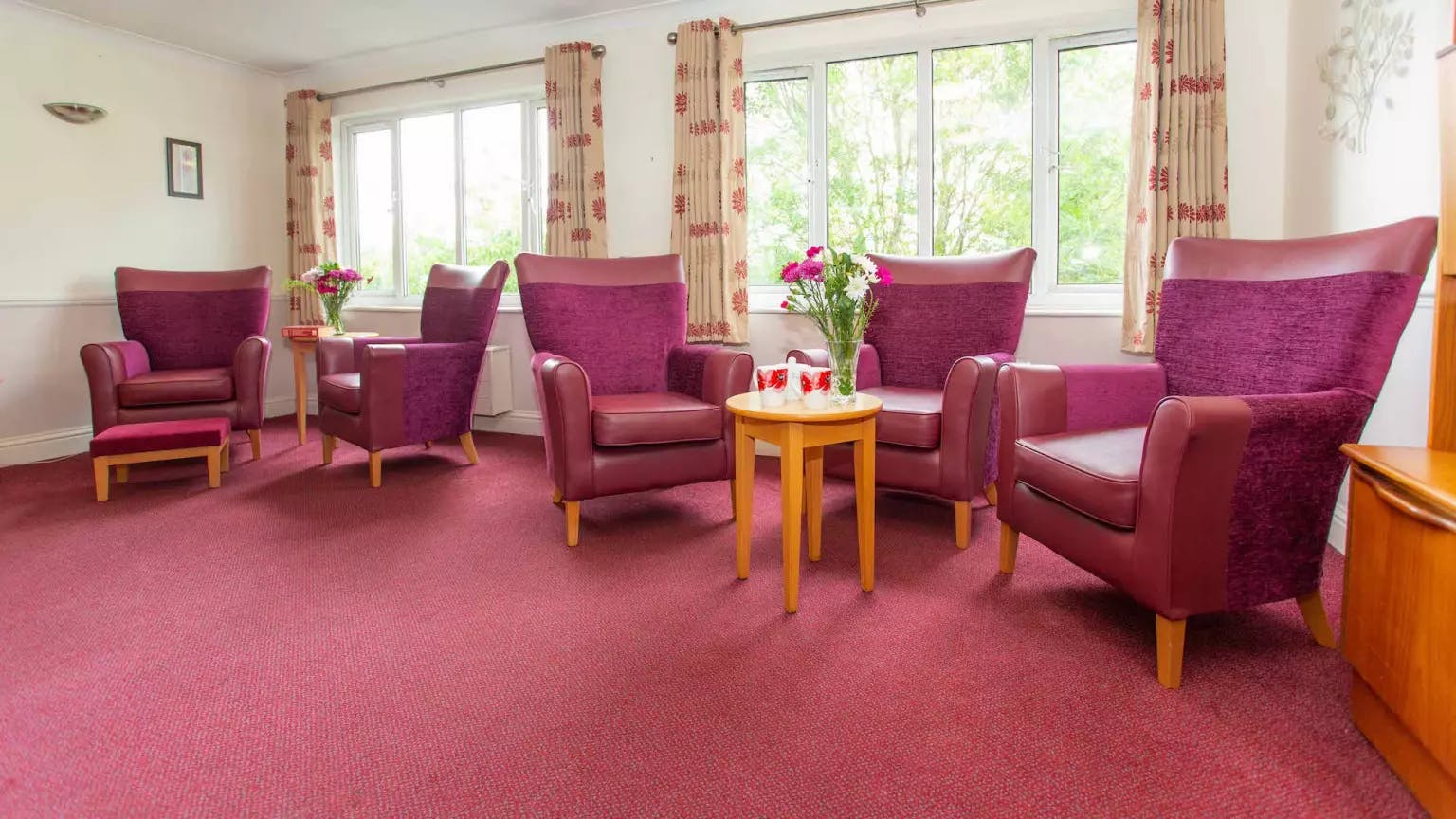 Lounge of The Mead care home in Borehamwood, Hertfordshire