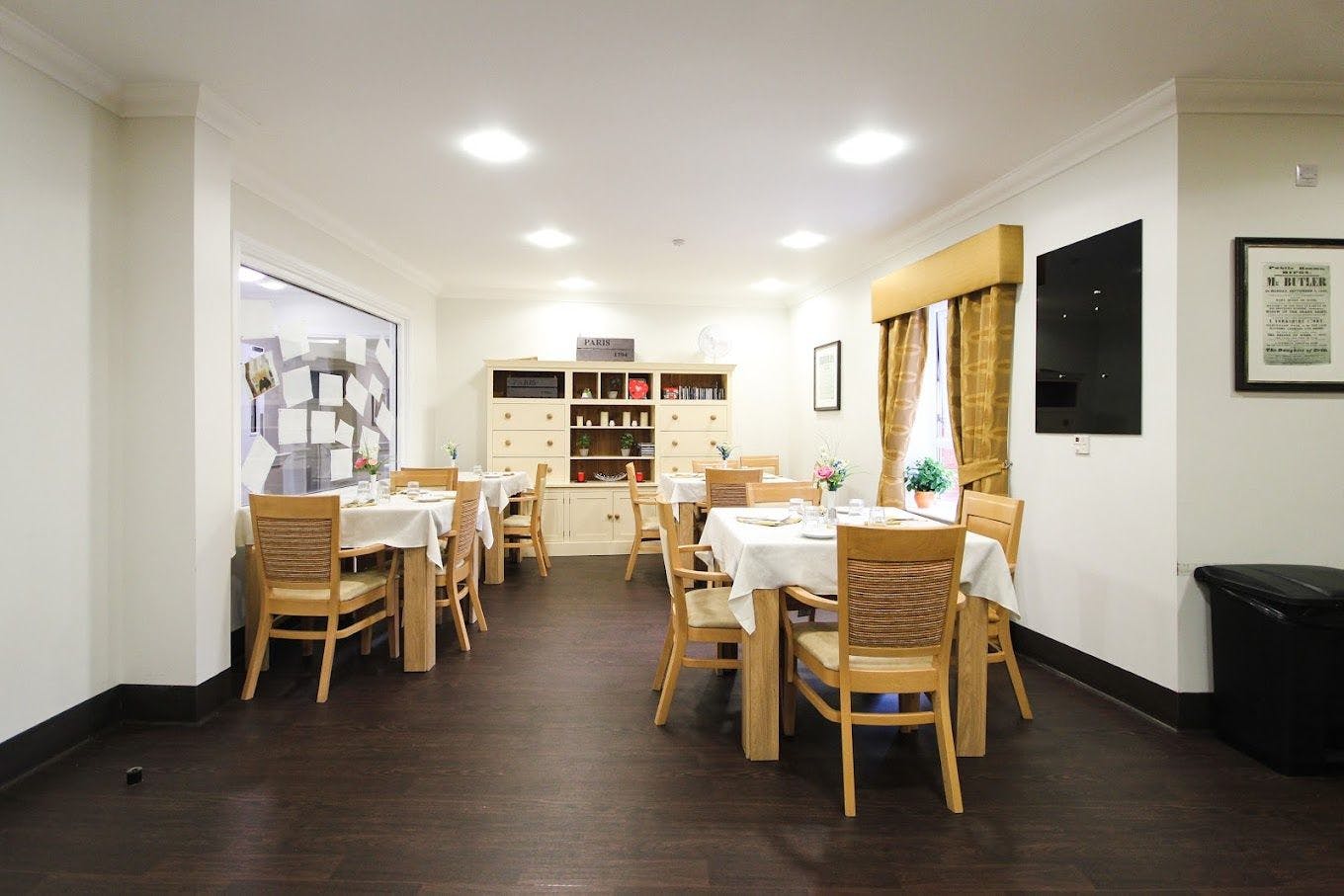 Dining room of The Moors care home in Ripon, Yorkshire