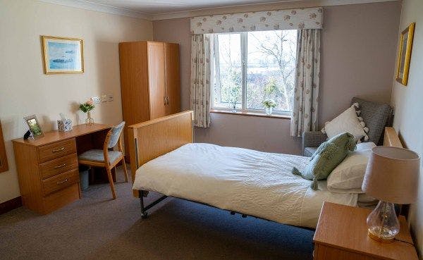 Bedroom at The Rosary Nursing Home, Durleigh, Somerset