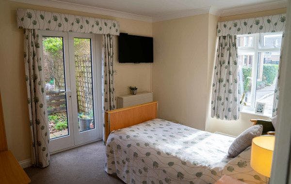 Bedroom at The Rosary Nursing Home, Durleigh, Somerset