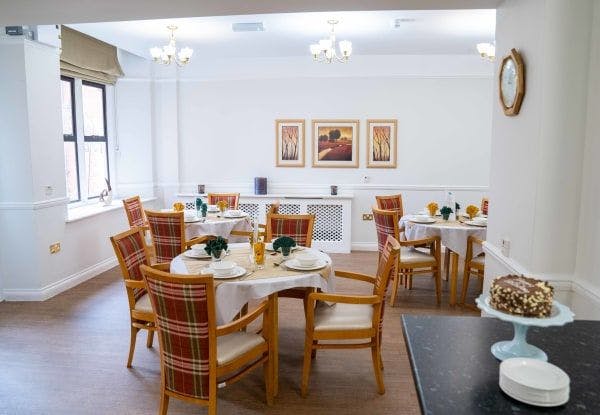 Dining Area at The Rosary Nursing Home, Durleigh, Somerset
