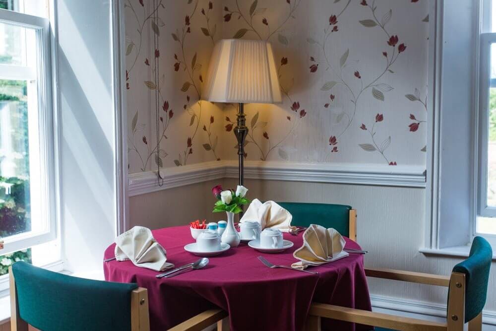 Dining area of The Terrace care home in Richmond, London