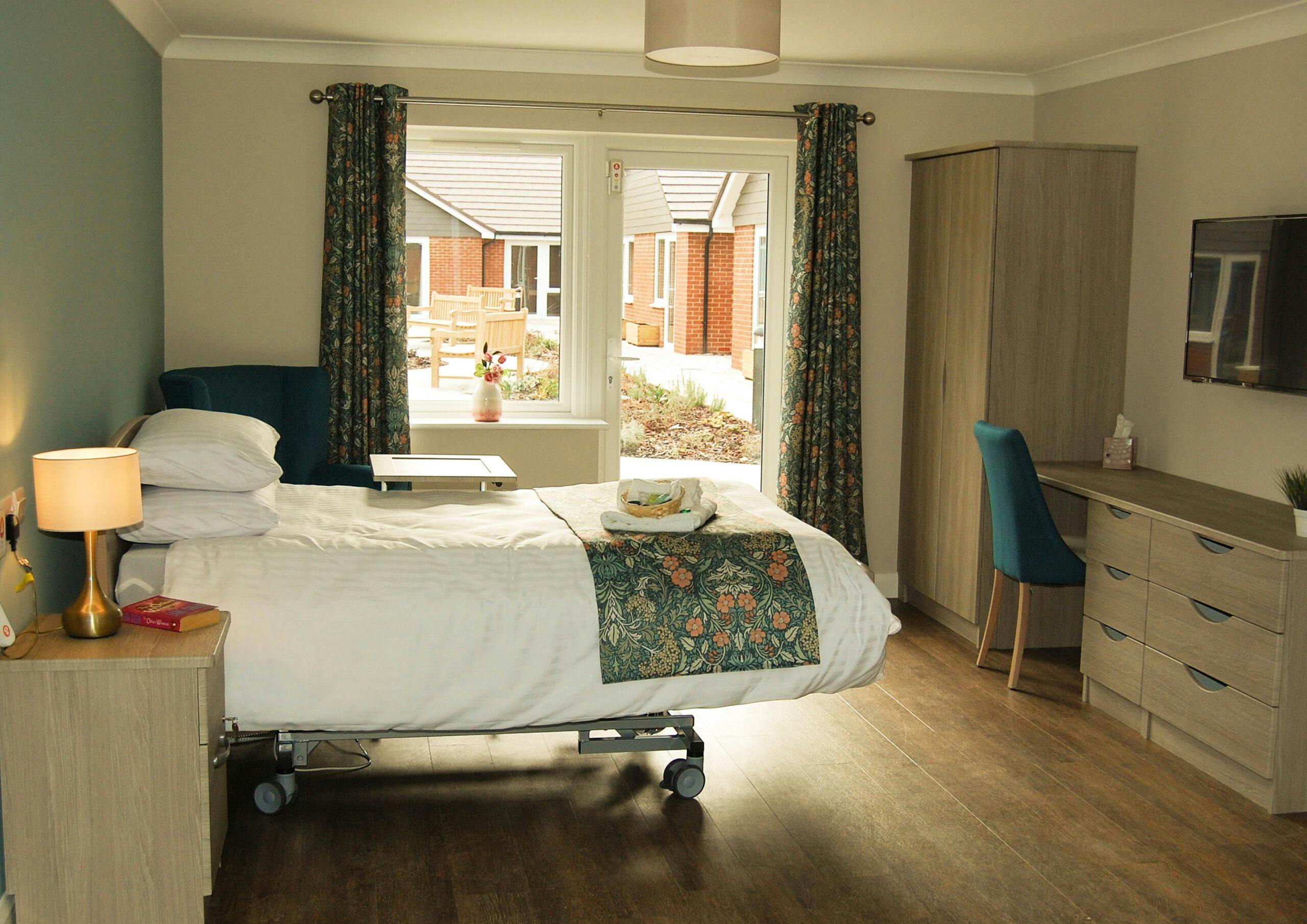 Bedroom of Thimbleby Court care home in Horncastle, Lincolnshire