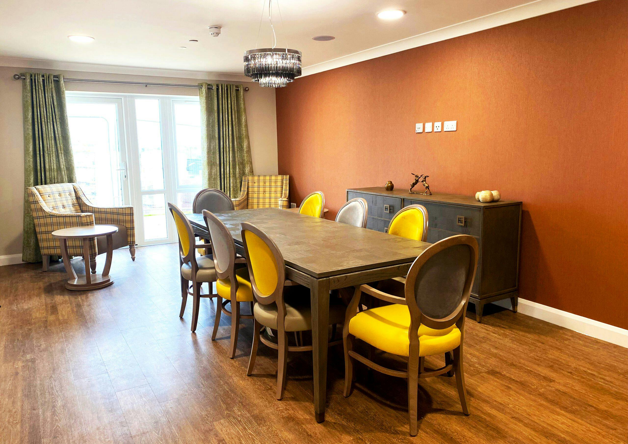 Dining area of Thimbleby Court care home in Horncastle, Lincolnshire