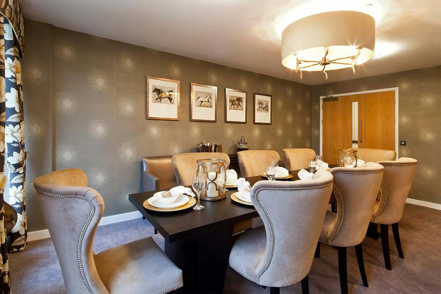 Dining area of Ty Llandaff care home in Cardiff, Wales