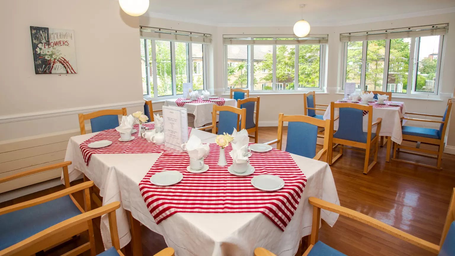 Dining area of Vesta Lodge care home in St Albans, Hertfordshire