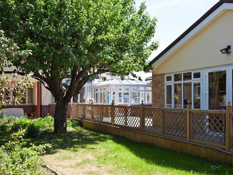 Garden at Whitegates Care Home in Staines-upon-Thames, Surrey