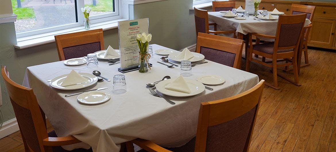Dining Area at Willow Gardens Residential & Nursing Home, Bootle, Merseyside
